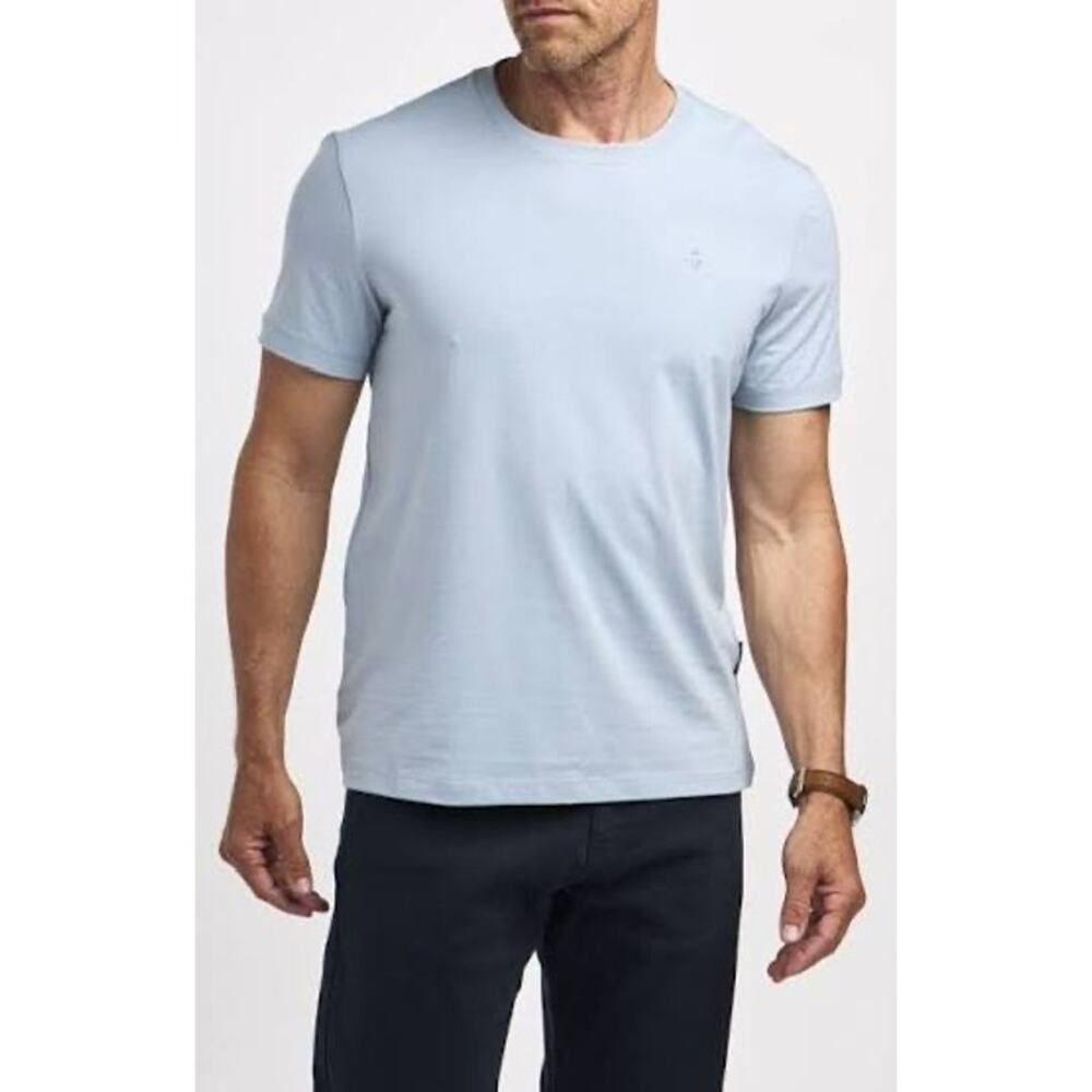 Vince Camuto Crew Neck Short Sleeve Tee Blue Fog NEW Golf Chest Logo Medium